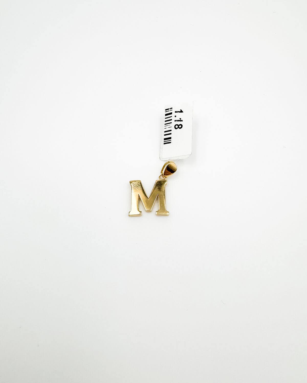 پلاک طلا حرف M