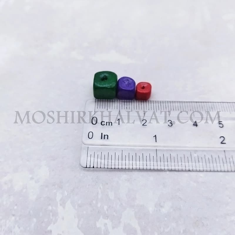 مهره چوبی مکعبی رنگی — تصویر ۶