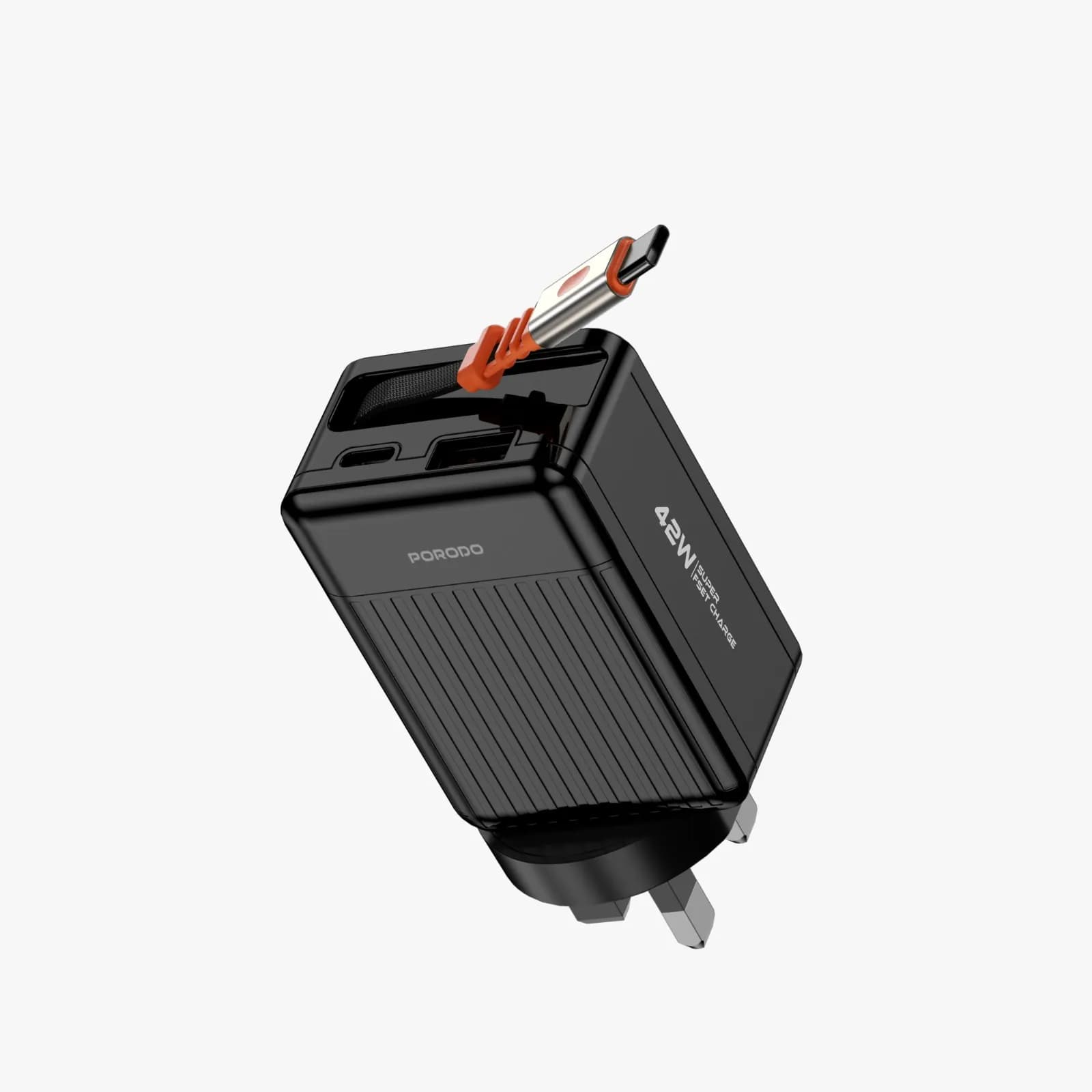 شارژر دیواری کابل جمعشونده Type-C مدل Super Quick GaN پرودو — تصویر ۳