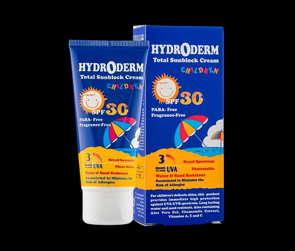 کرم ضد آفتاب کودکان هیدرودرم با SPF30 حجم 50 میلی لیتر