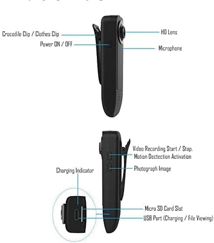 دوربین شخصی همراه Recall Small Body Camera 1080P Full HD Mini Camera Body Wear Camera — تصویر ۶