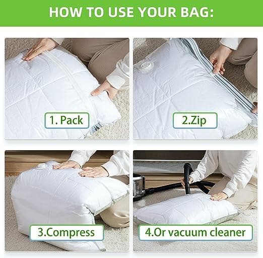 بسته 6 عددی کیسه ذخیره سازی فشرده وکیوم Vacuum Storage Bags 6 Bags — تصویر ۸
