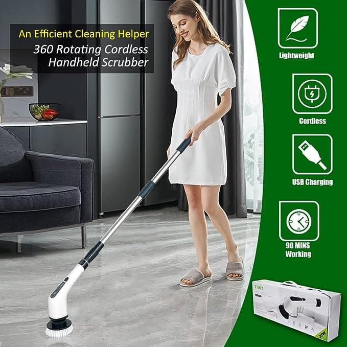 برس تمیز کننده شارژی Electric Spin Scrubber, TERRIFI Cordless Cleaning Brush — تصویر ۸
