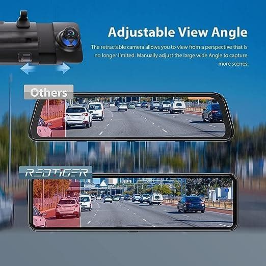 دوربین خودرو دوگانه آینه دید عقب REDTIGER Rear View Mirror Camera 11in UHD 4K Front — تصویر ۴