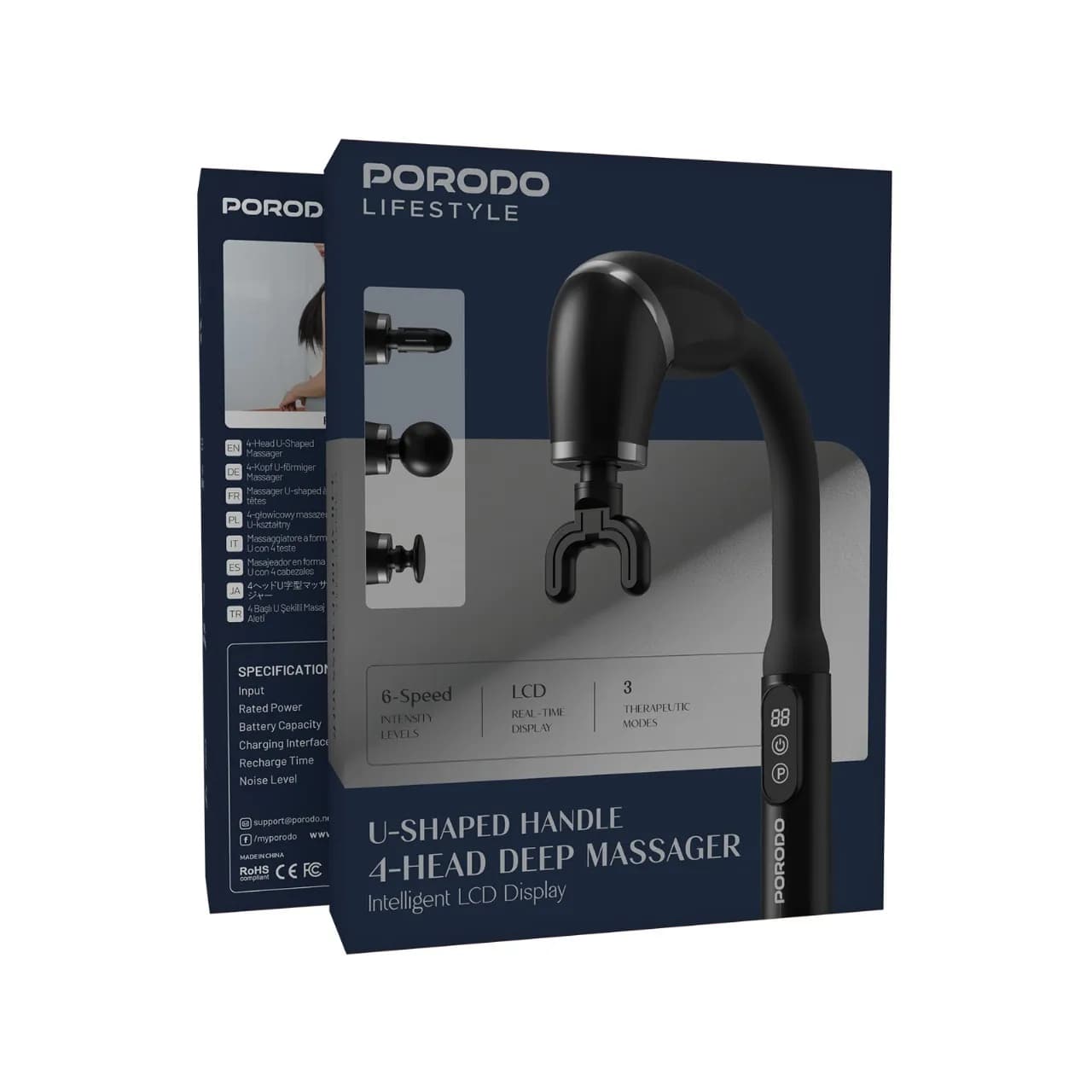 ماساژور دستی دسته U شکل مدل 4-Head Deep Massager پورودو — تصویر ۴