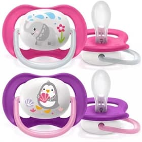 پستانک الترا ایر 6 تا 18 ماه فیلیپس اونت Philips Avent طرح پنگوئن و فیل مدل SCF080/08 — تصویر ۲