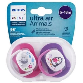پستانک الترا ایر 6 تا 18 ماه فیلیپس اونت Philips Avent طرح پنگوئن و فیل مدل SCF080/08
