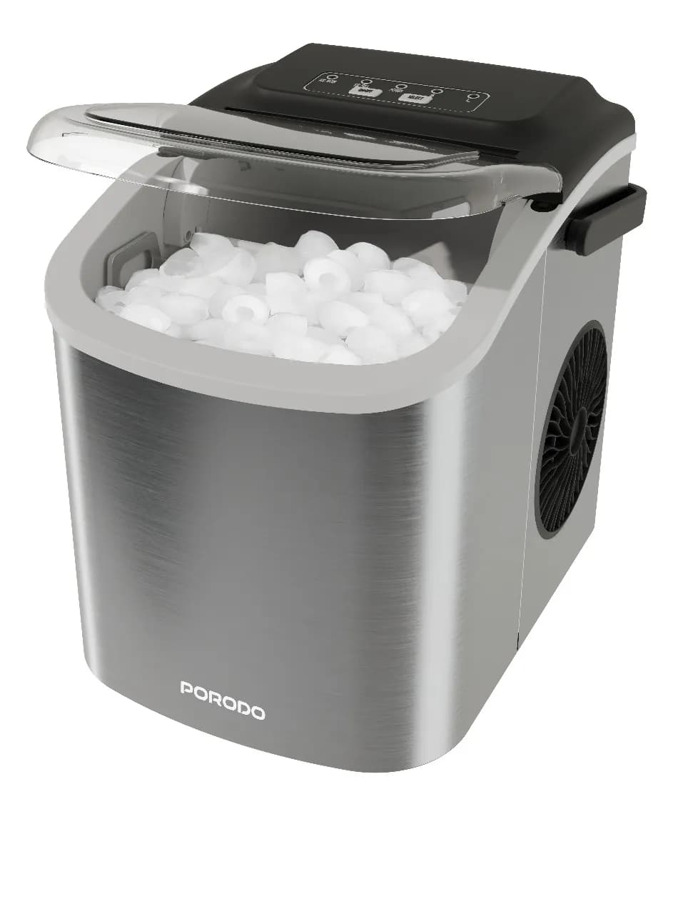 دستگاه یخ‌ساز رومیزی استیل Porodo Lifestyle مدل Instant Bullet Ice Maker برند پورودو لایف‌استایل — تصویر ۲