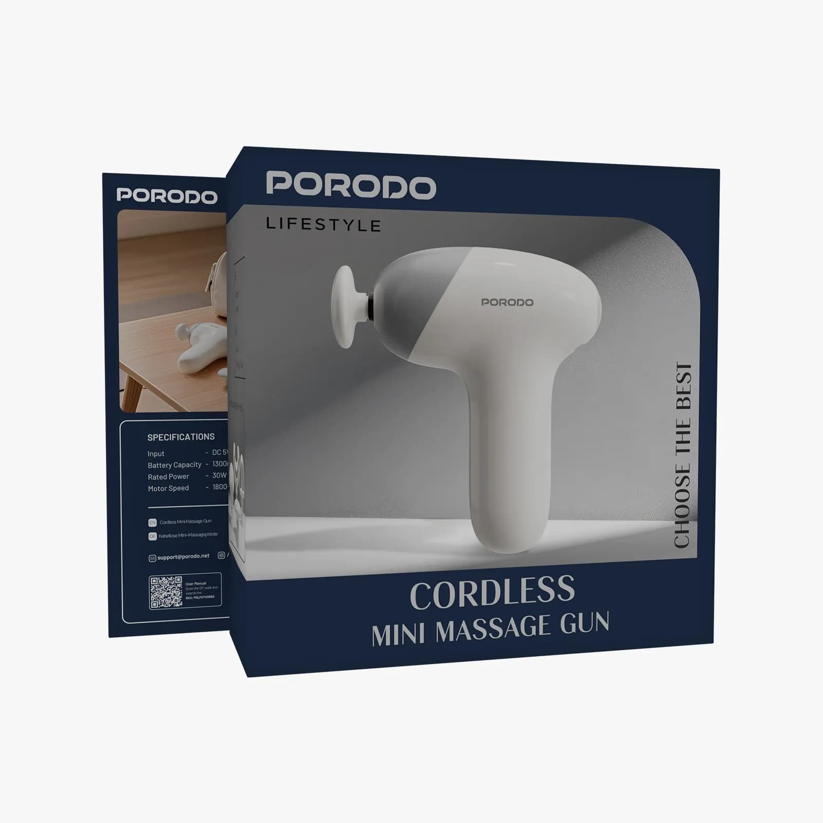 ماساژور دستی مینی بیسیم مدل Cordless Mini Massage Gun برند پورودو — تصویر ۴