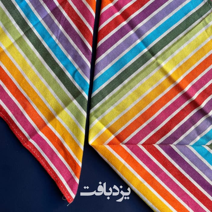 دستمال تنظیف نخی یزدی رنگین کمانی 50*50