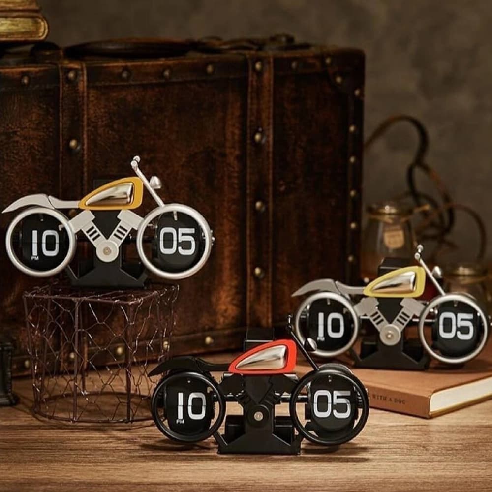 ساعت روميزی طرح موتور فلیپ کلاک مدل Flip Clock MotorCycle F116 — تصویر ۴