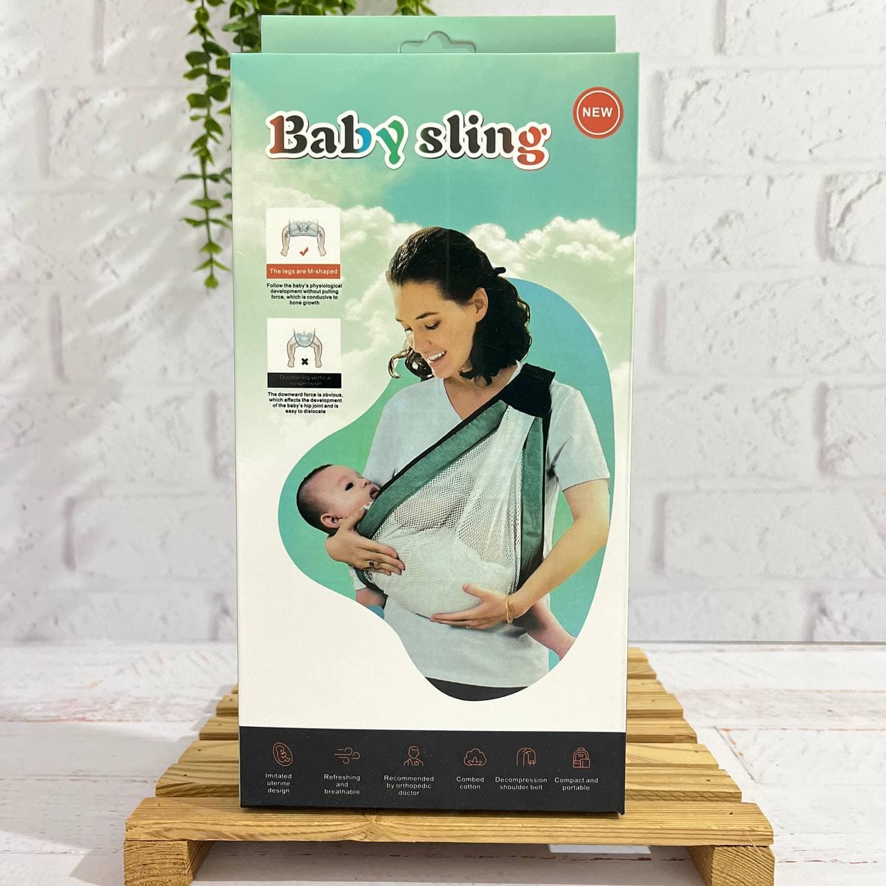 آغوشی توری نوزادی بیبیاسلینگ (Baby Sling) یک طرفه – مناسب شیردهی و حمل نوزاد بدو تولد تا ۲۰ کیلوگرم