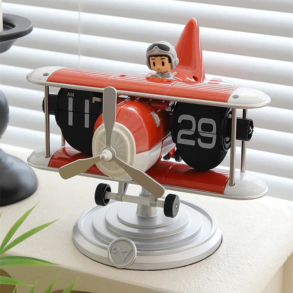ساعت روميزی طرح هواپيما فلیپ کلاک مدل Flip Clock Airplane HY-F125 — تصویر ۷