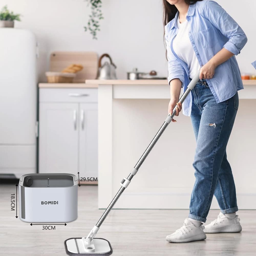 ست سطل و زمین شوی چرخشی شیائومی مدل Bomidi Square Spin Mop M20 — تصویر ۲