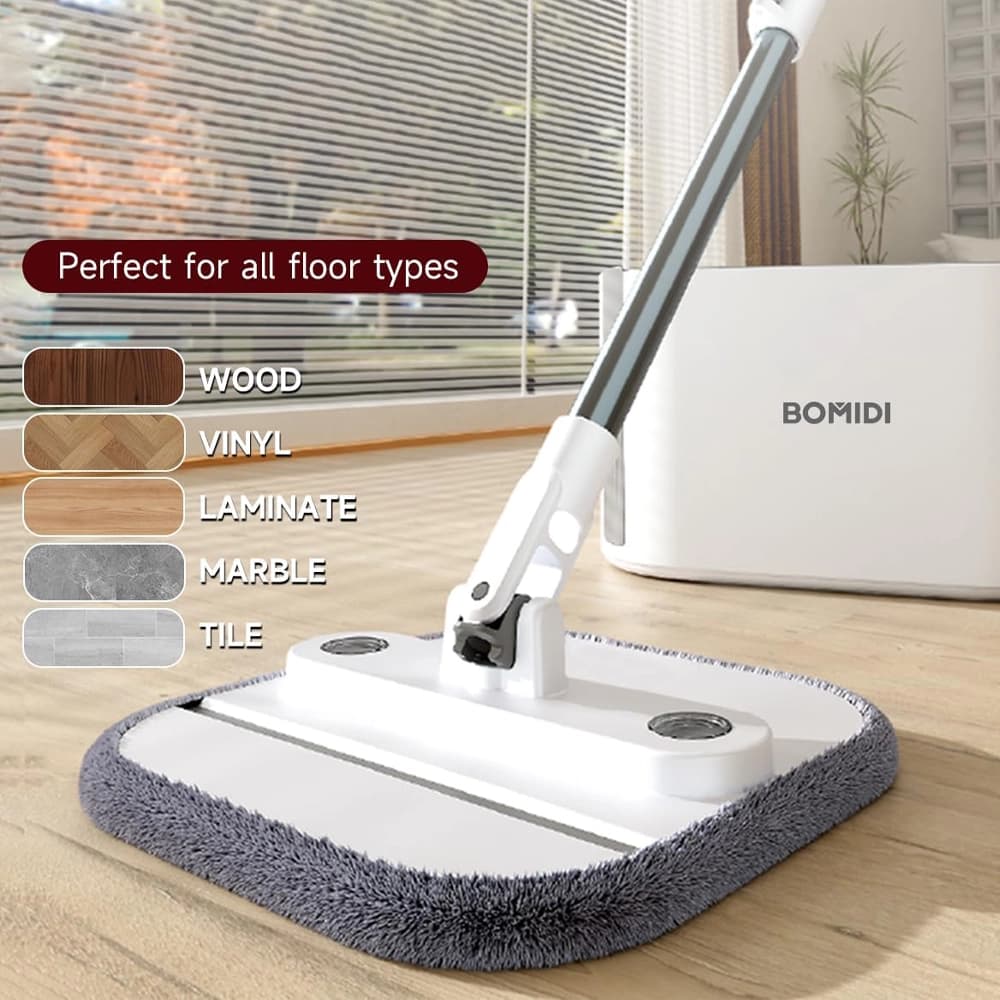 ست سطل و زمین شوی چرخشی شیائومی مدل Bomidi Square Spin Mop M20 — تصویر ۵