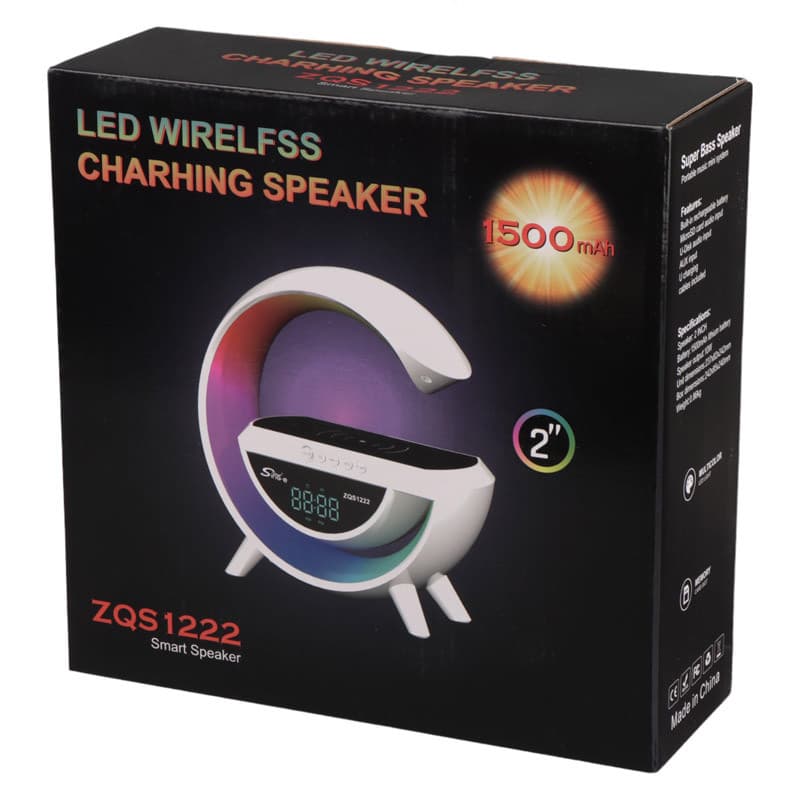 شارژر بی سیم و چراغ رومیزی اسپیکر دار Sing-E ZQS1222 — تصویر ۳