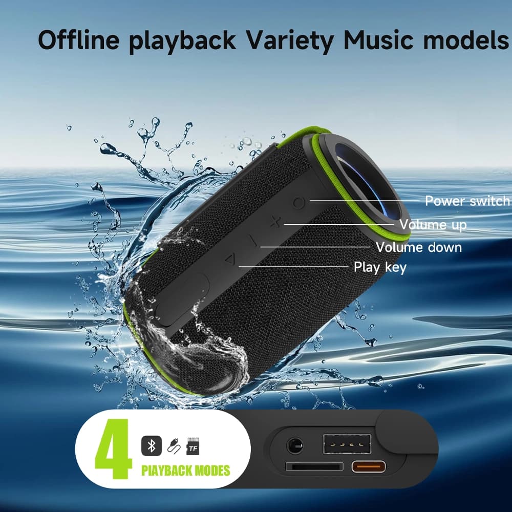 اسپيکر بلوتوثی شیائومی مدل WIWU Thunder Wireless Portable Speaker H5 — تصویر ۳