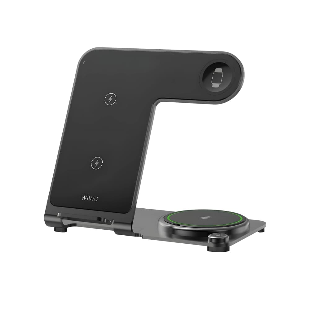 استند و شارژ وايرلس رومیزی سه کاره شیائومی مدل WIWU Power Air 3 In 1 Wireless Charger WI-W005
