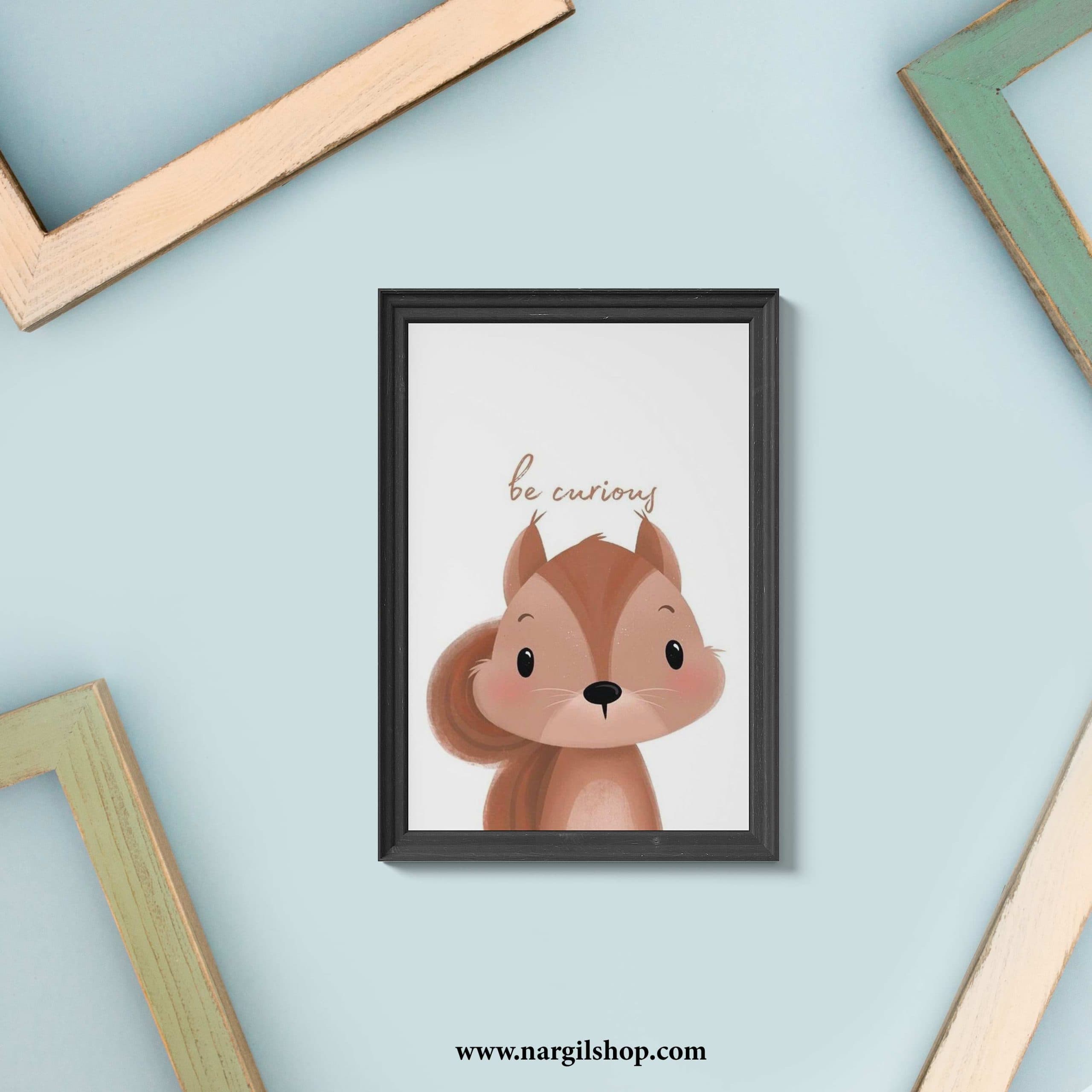 تابلو کودکان سنجاب گوگولی 12 | Children cute Frame 12