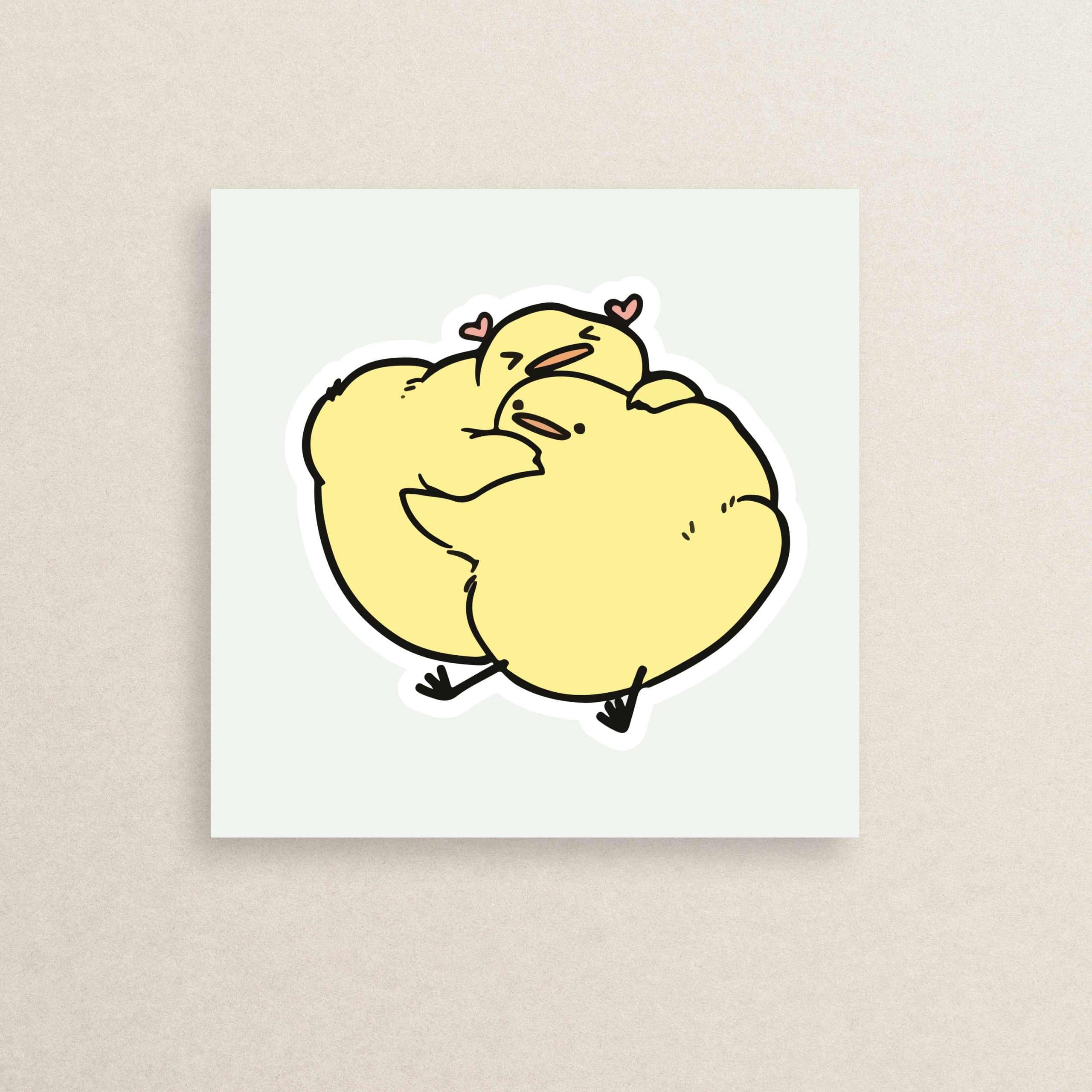 استیکر عاشقانه جوجه گوگولی 73 | love Cute Chick sticker 73