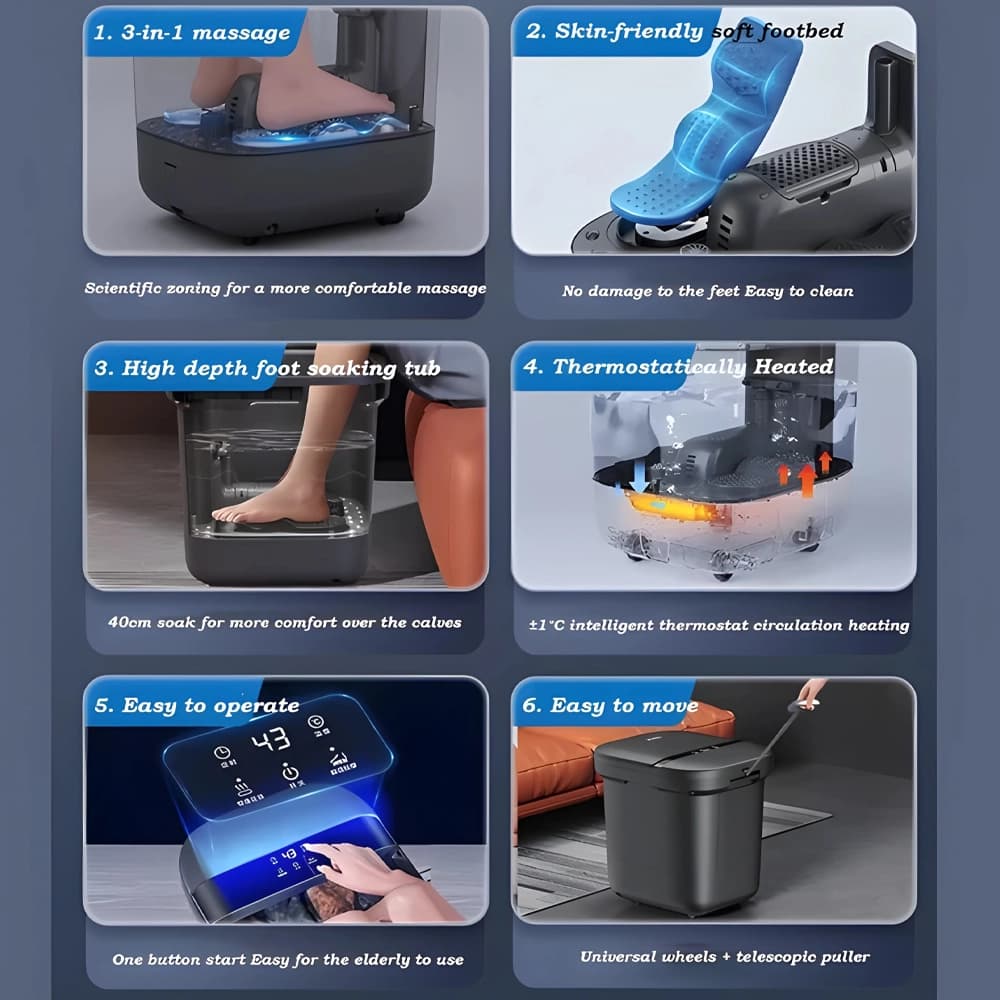 دستگاه شستشو و ماساژور هوشمند پا شیائومی مدل Xiaomi HITH Smart Foot Massager YMZ-T2 — تصویر ۷