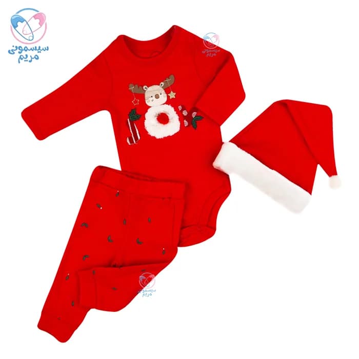سه تیکه بادی و شلوار نیلی کریسمس Nili 4083 — تصویر ۲