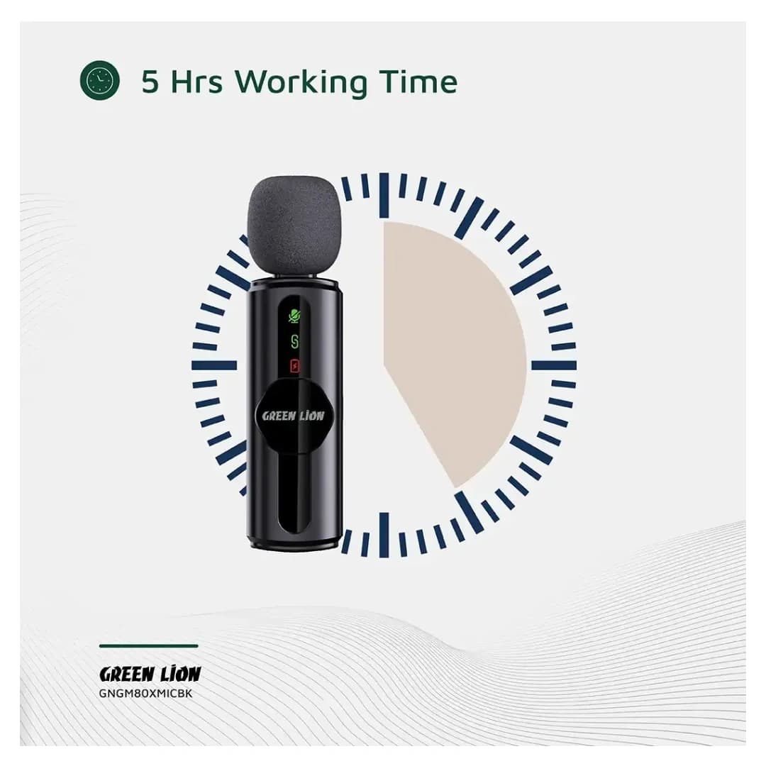 میکروفون یقه‌ای 2 فرستنده وایرلس گرین لاین Green Lion GM-80X — تصویر ۴