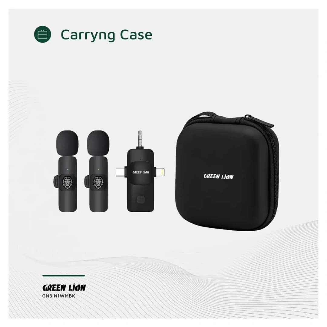 میکروفون بیسیم یقهای ۳ کاره گرین لاین Green Lion GN3IN1WMGN — تصویر ۳