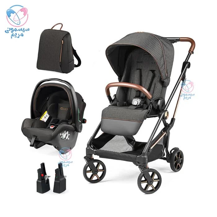 ست کالسکه کریر و ساک لوازم پگ پرگو ویواچه Peg Perego Vivace Fiat 500 — تصویر ۲