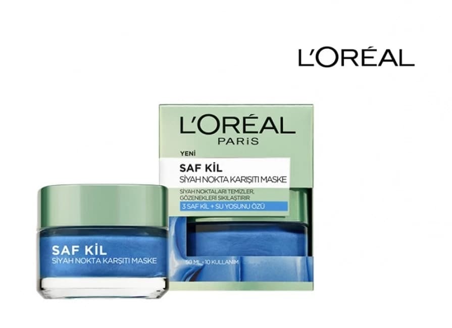 ماسک ضد جوش های سر سیاه عصاره خاک رس و جلبک دریایی لورال LOREAL