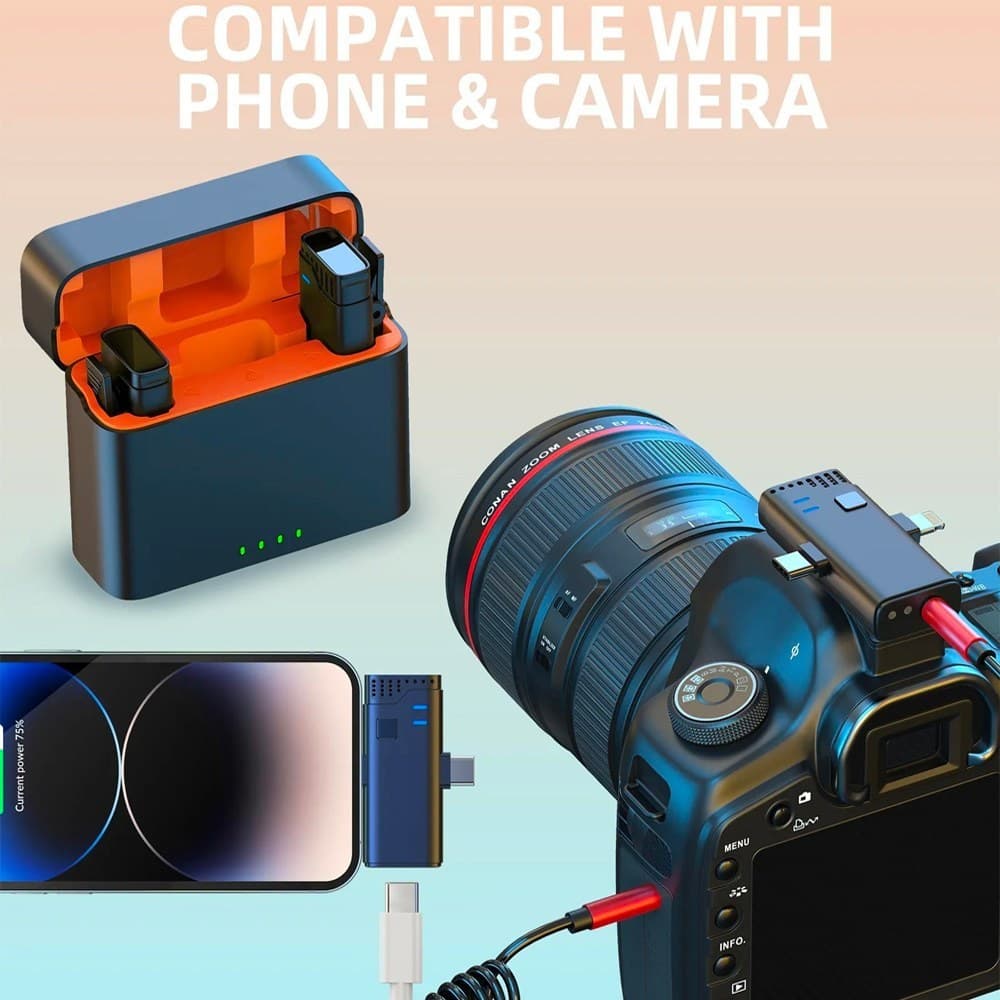 میکروفن یقه ای بی سیم جیماری مدل jmary mw-16 dual — تصویر ۱۲