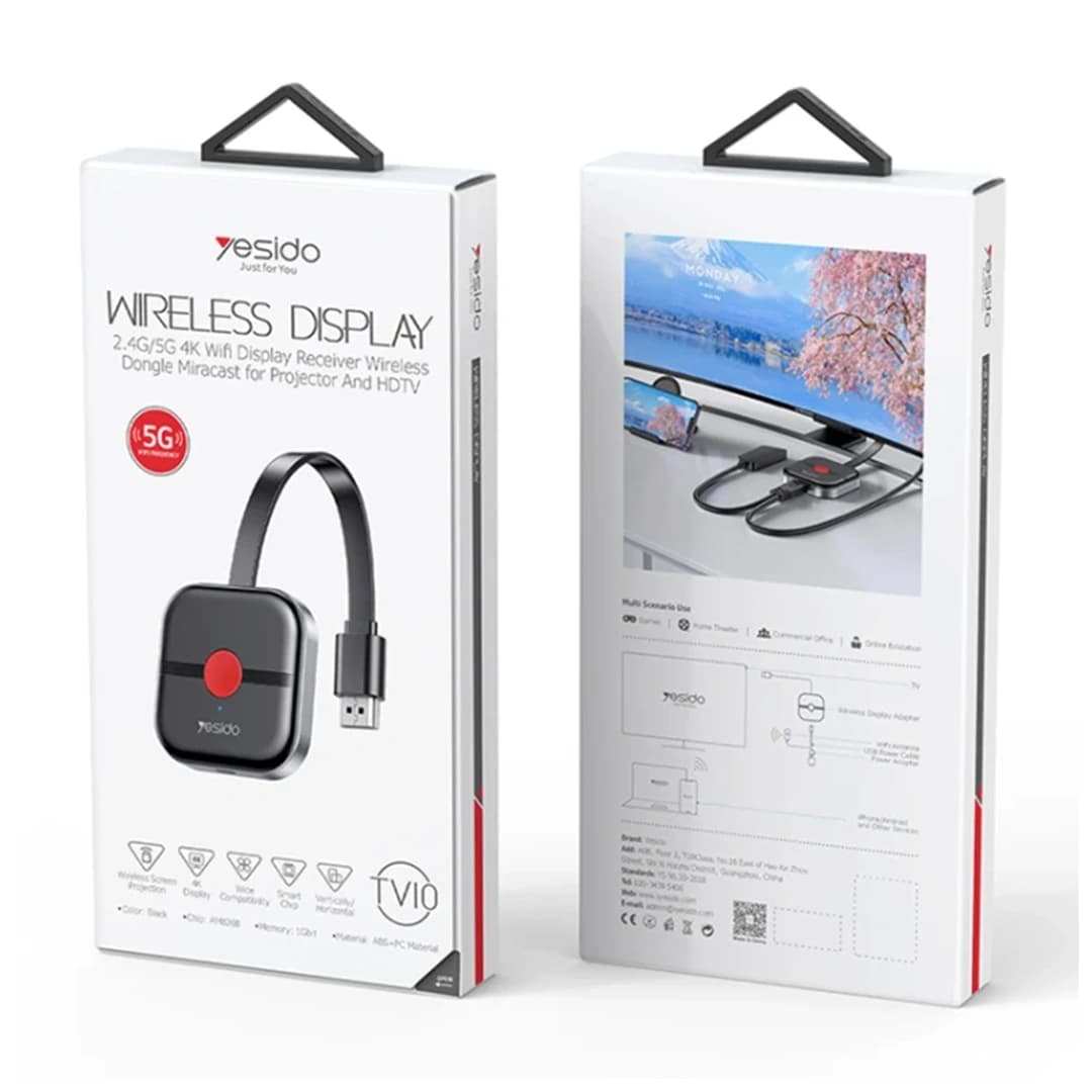 دانگل hdmi انتقال تصویر یسیدو مدل Yesido TV10 5G — تصویر ۶