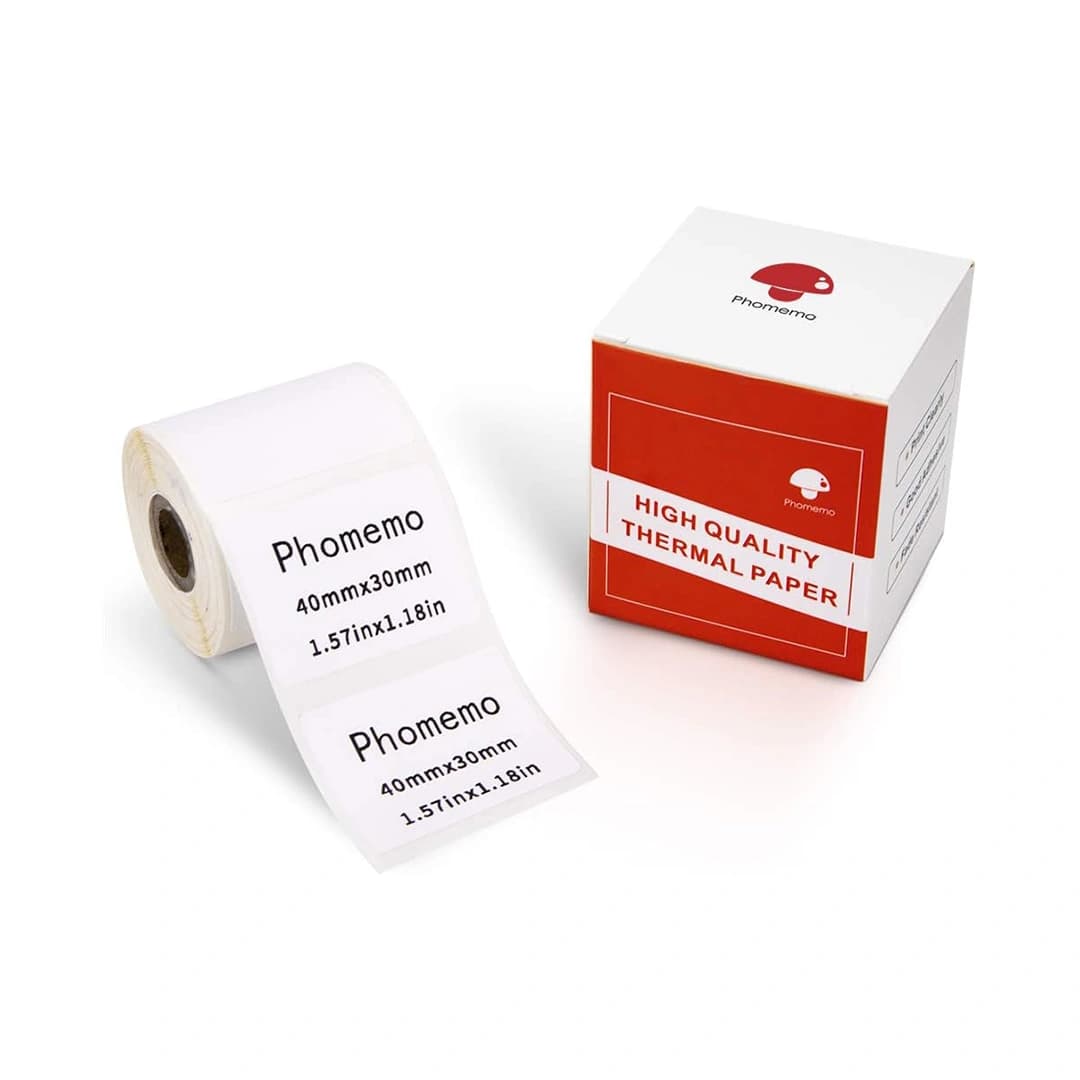 رول کاغذ پرینتر لیبل زن حرارتی Phomemo اصلی سایز 30 در 40 میلی‌متر