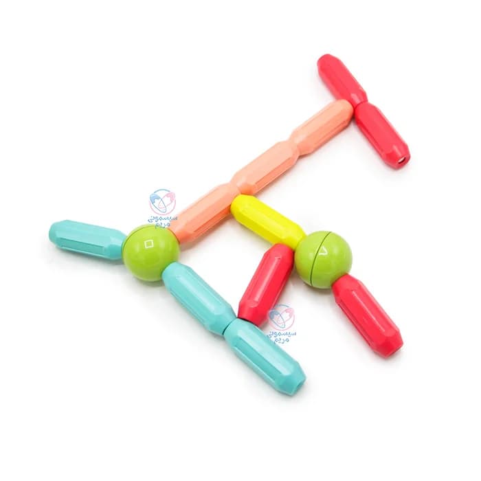 بازی مگنتی فلزی 64 تیکه سطلی استم STEM DF-159 — تصویر ۳