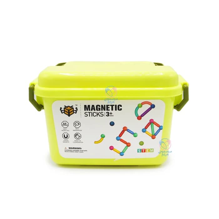 بازی مگنتی فلزی 64 تیکه سطلی استم STEM DF-159 — تصویر ۵