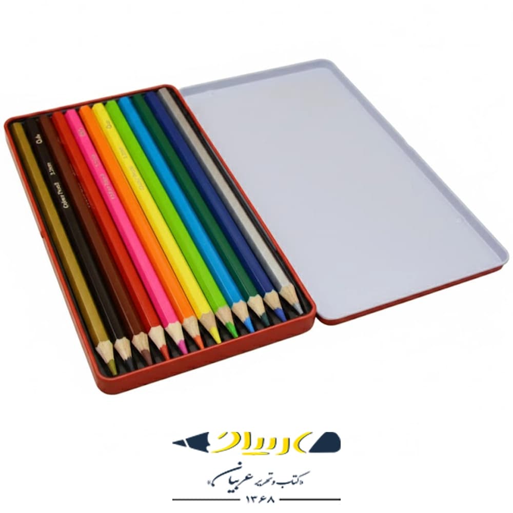مداد رنگی ۱۲ رنگ جعبه فلزی کویلو — تصویر ۴