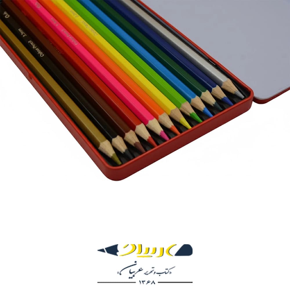 مداد رنگی ۱۲ رنگ جعبه فلزی کویلو — تصویر ۶