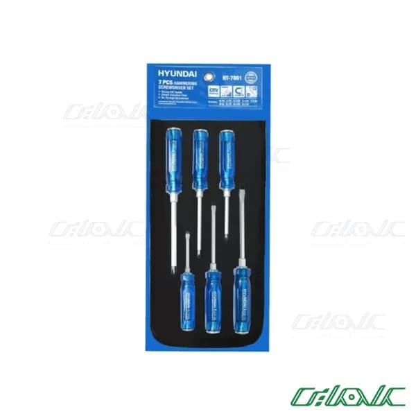 ست پیچگوشتی ضربه خور 6 عددی هیوندای مدل HT-7801 — تصویر ۲