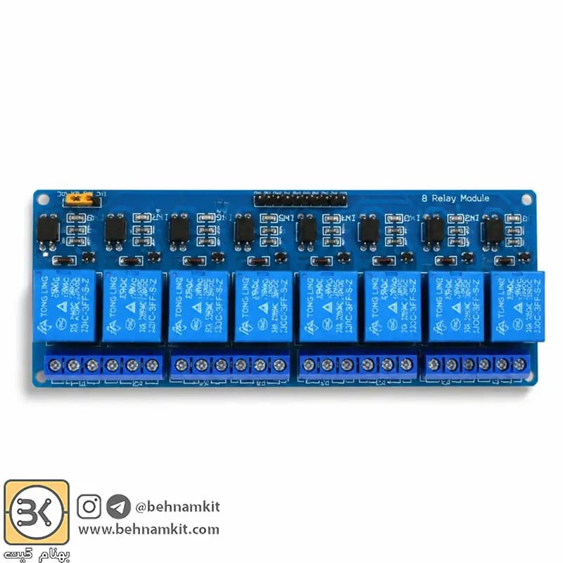 ماژول رله 8 کانال 12 ولت – Relay Module 12V