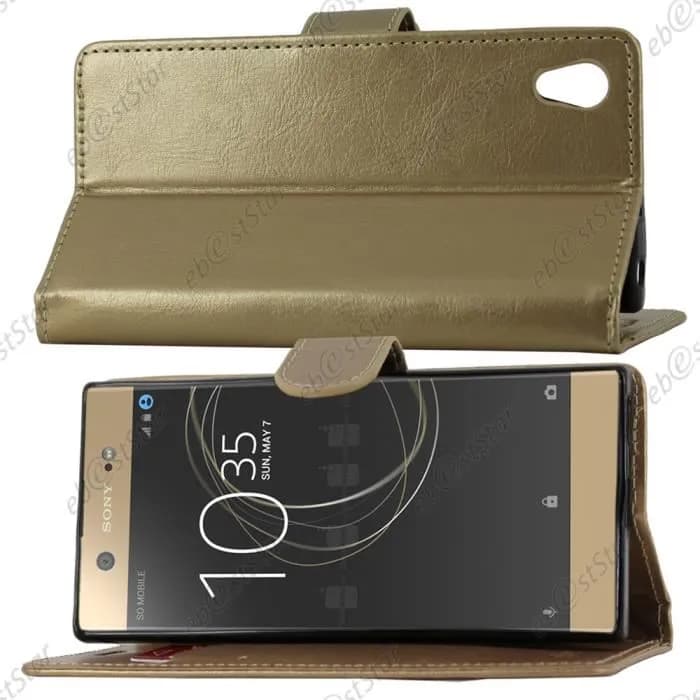 قاب محافظ چرم PU جا کارتی دار همراه با گلس برای گوشی Sony Xperia XA1 Ultra، XA1 — تصویر ۲