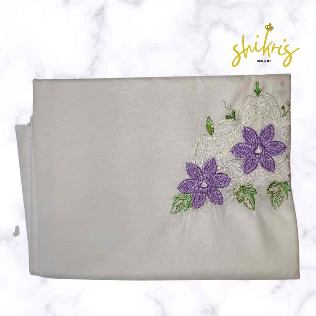 رو رختی تترون طرح سه گل بنفش – کد 8894