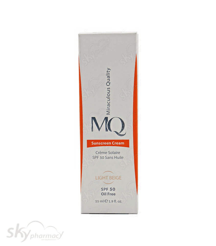 کرم ضد آفتاب فاقد چربی رنگی ام کیو SPF50 حجم 55 میل