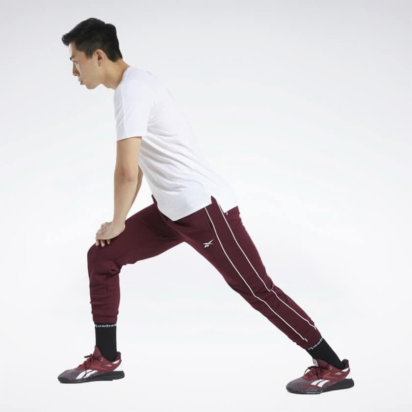 شلوار مردانه ریباک مدل Reebok Reebok Training Polyknit Sweatpants In Burgundy red FU3354 — تصویر ۳