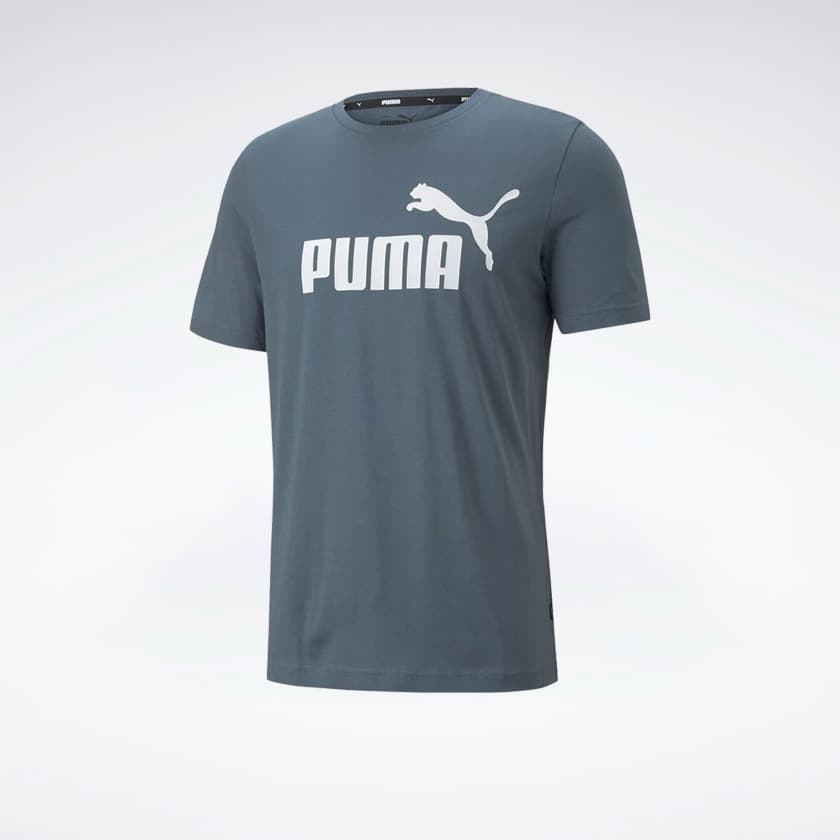 تیشرت مردانه پوما مدل Puma Essentials Slim Short Sleeve T-Shirt Grey Blue White 58666710 — تصویر ۵