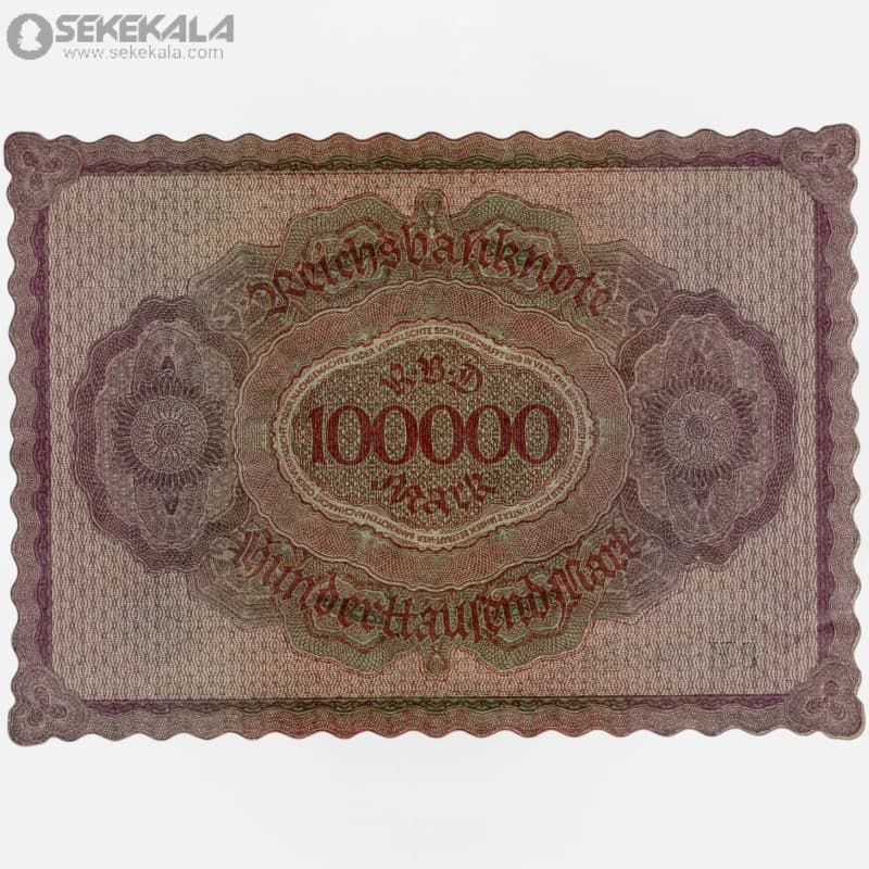 اسکناس‌ 100000 مارک آلمان 1923(VF)(جمهوری وایمار) — تصویر ۳