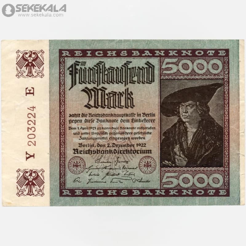 اسکناس‌ 5000 مارک آلمان 1922(VF)(جمهوری وایمار)