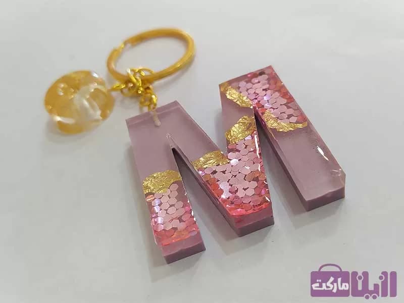 جا سوئیچی رزینی طرح پولک و ورق طلا