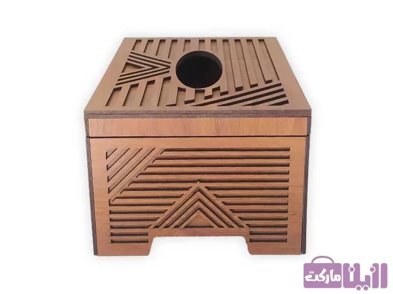 ست دستمال کاغذی و سطل عروس چوبی کد: 1108 — تصویر ۴