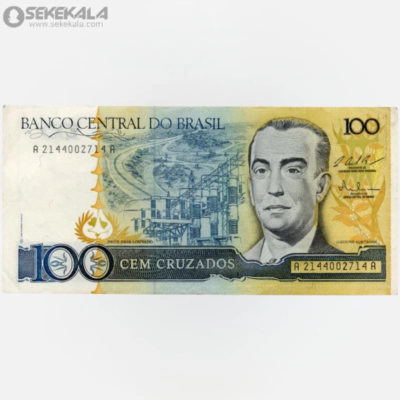 اسکناس 100 کروزادو برزیل 1988 (EF)