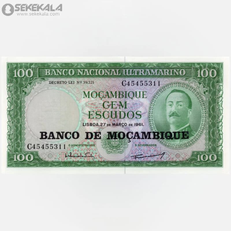 اسکناس 100 اسکودو موزامبیک 1976(UNC)(سورشارژ جمهوری خلق) — تصویر ۲